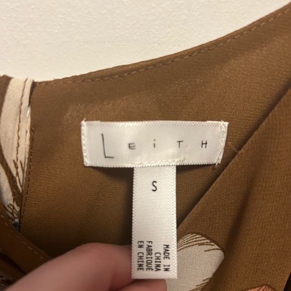 Leith Brown - Floral Print Dress - boho cold shoulder - size small - Picture 2 of 5